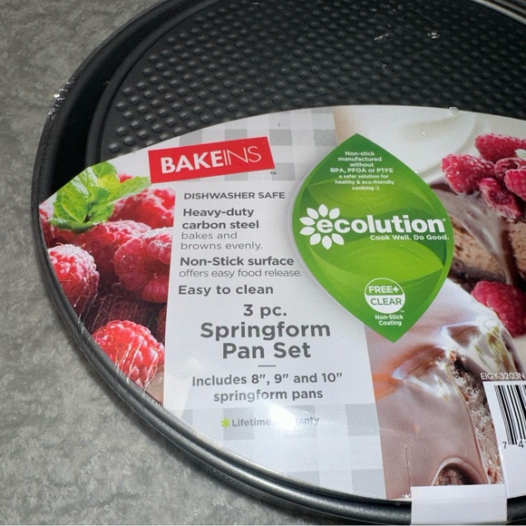Bakeins 3 Piece Springform Pan Set 8” 9” 10” Carbon Steel Non-stick Lifetime War - Picture 5 of 5